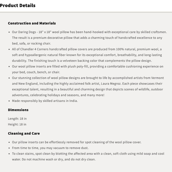 Winter scene "Daring Dogs" hooked pillow by Chandler 4 Corners - Picture 4 of 4